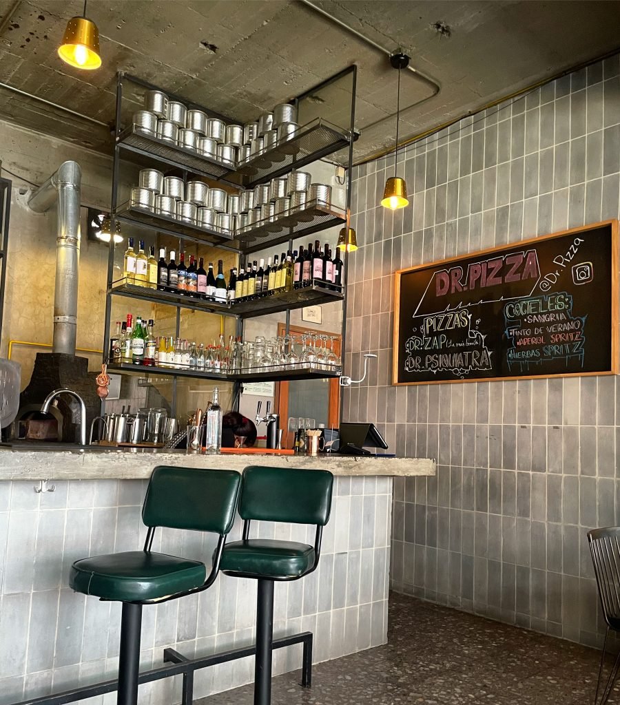 Inside Dr.Pizza Restaurant in Mexico City